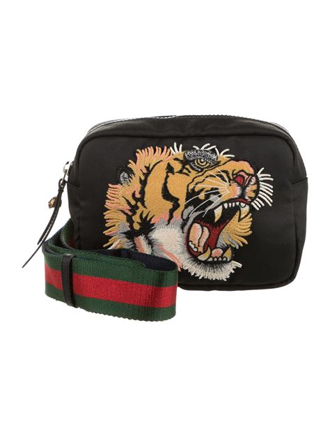 gucci green bag with tigers|Gucci pouch bag tiger.